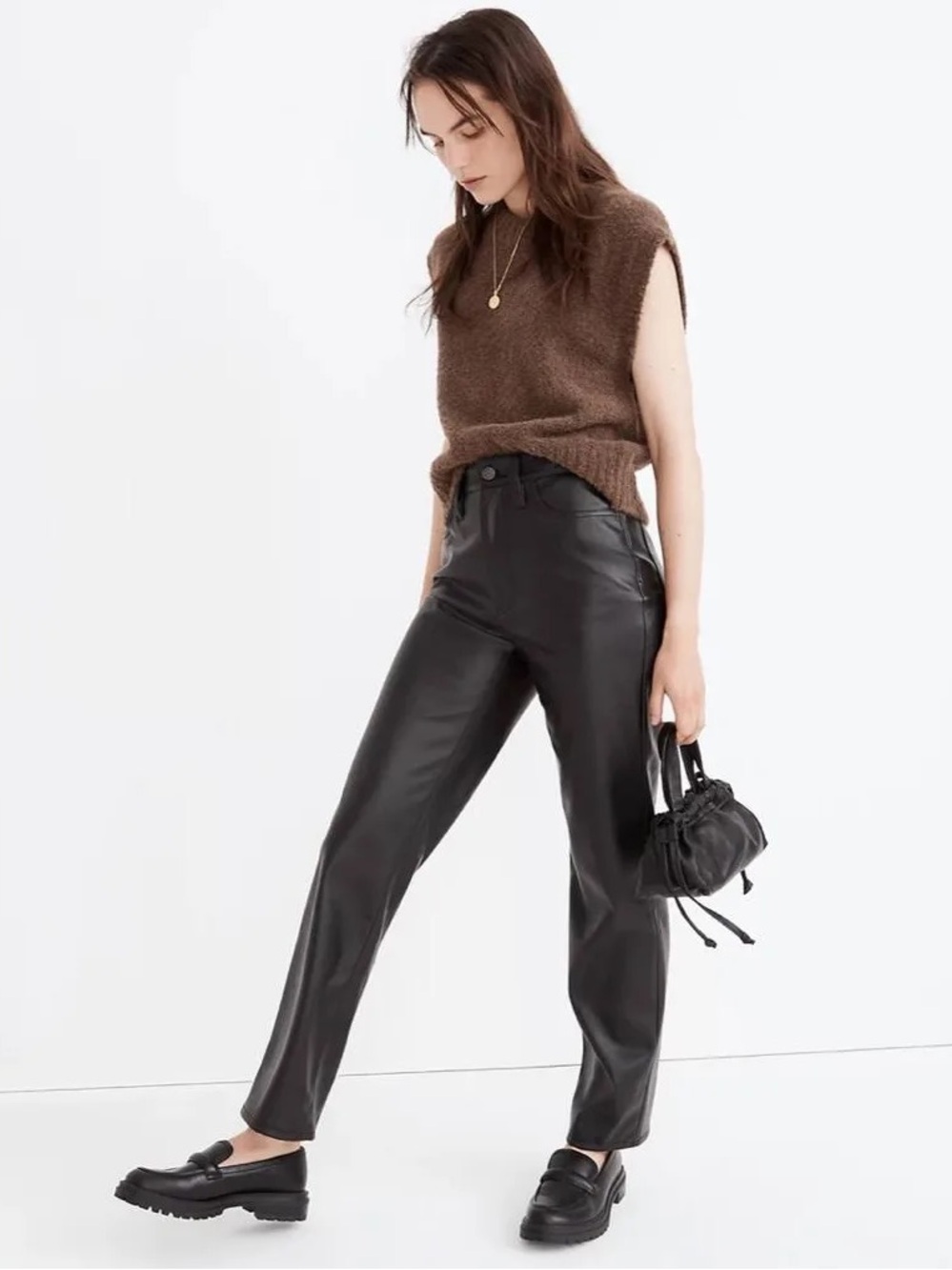 Madewell Faux Leather Perfect Vintage Pants Sz 26